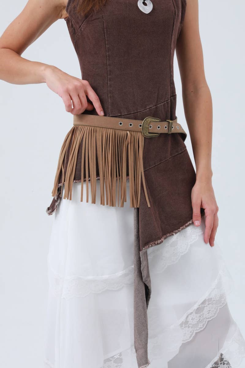 Western Fringe Belt – Antique Buckle & Tassel - UnLaced Boutique