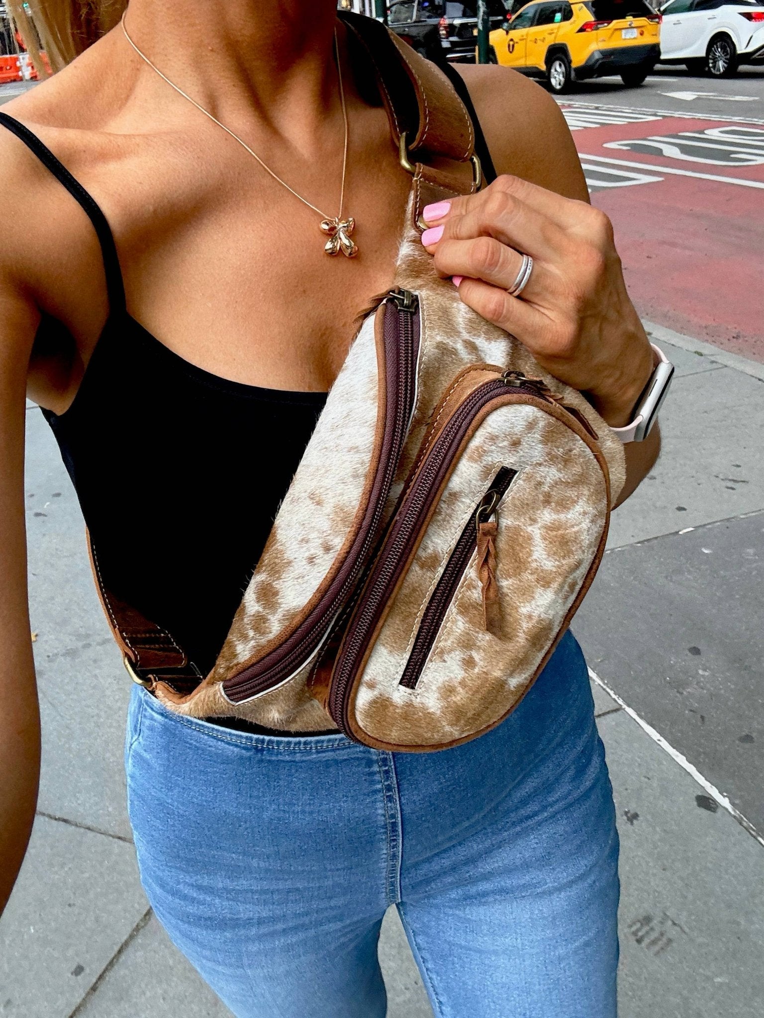 Western Hairon Cowhide Fanny Pack - bum bag sling bag - UnLaced Boutique