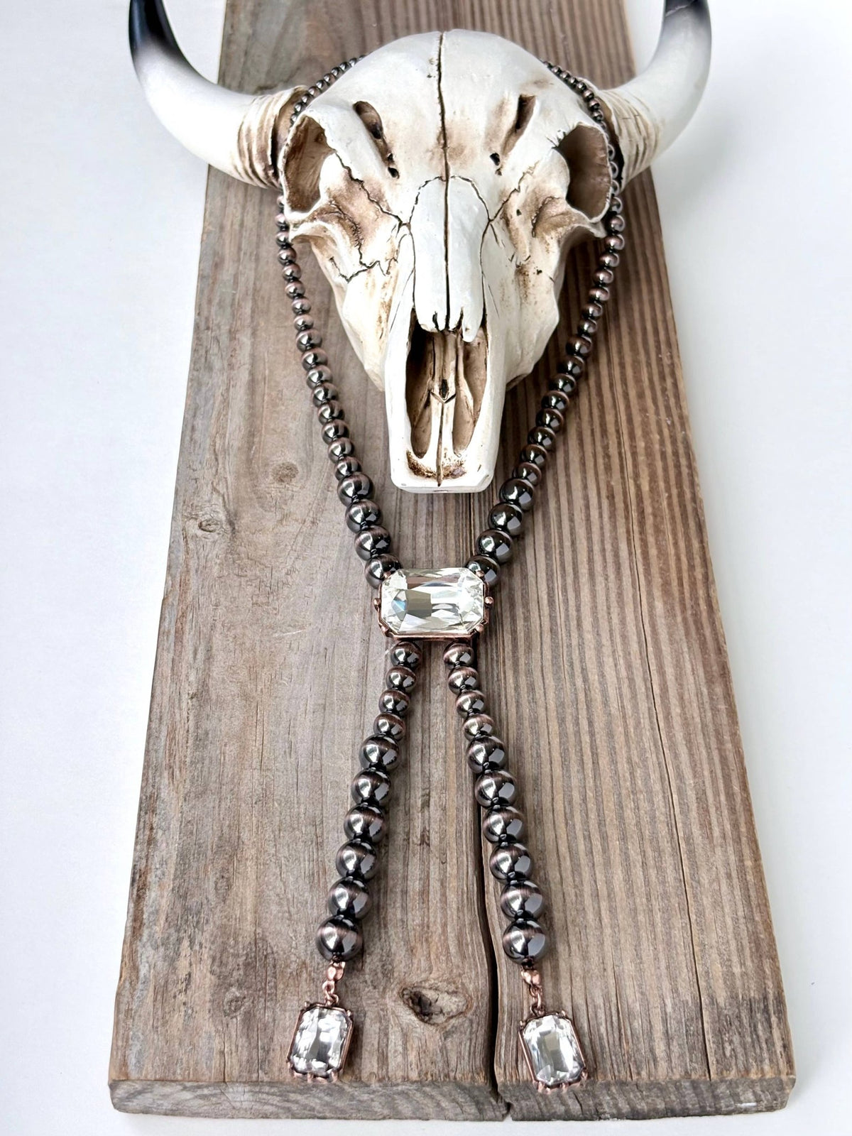 Western Navajo Pearl & Rhinestone Pendant Drop Necklace - UnLaced Boutique