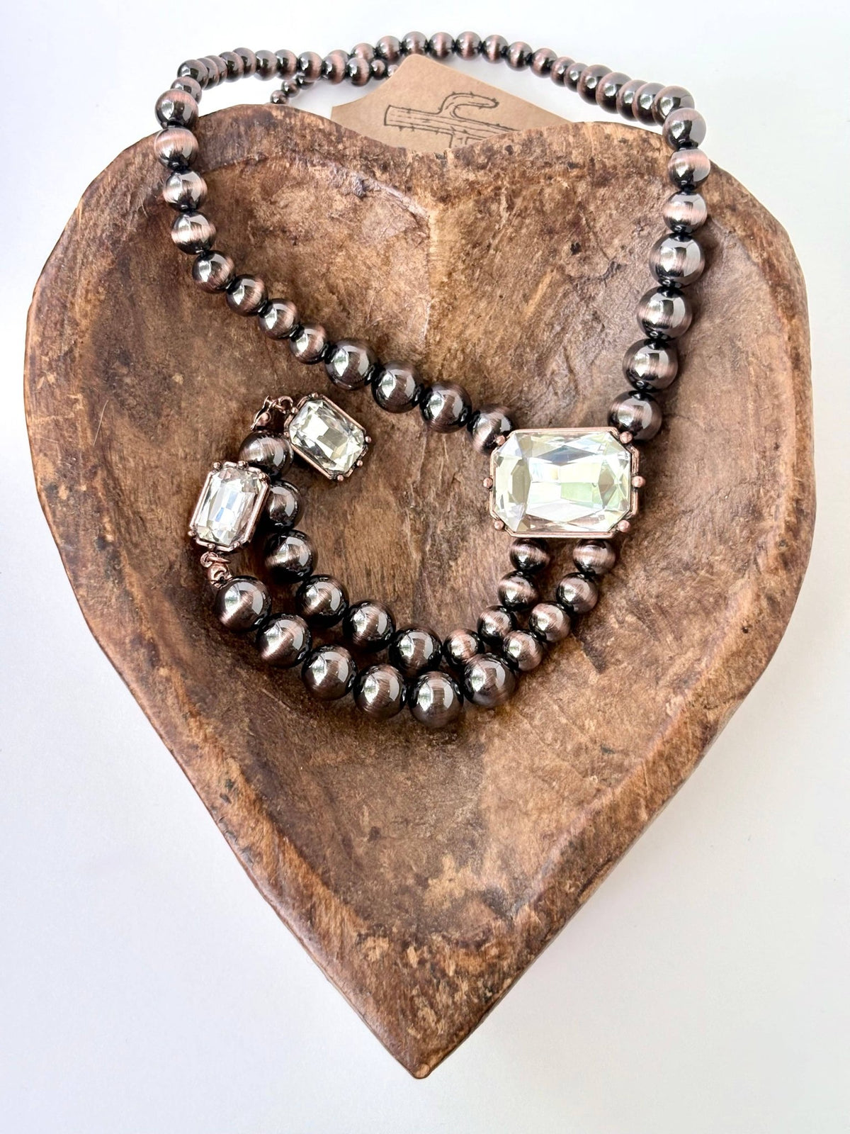 Western Navajo Pearl & Rhinestone Pendant Drop Necklace - UnLaced Boutique