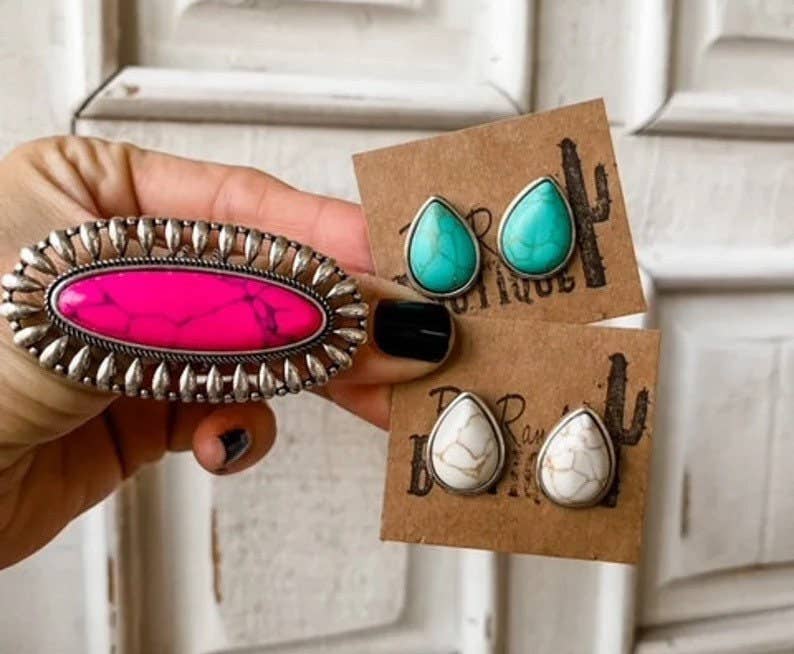 Western Oversized Oval Stone Ring - UnLaced Boutique