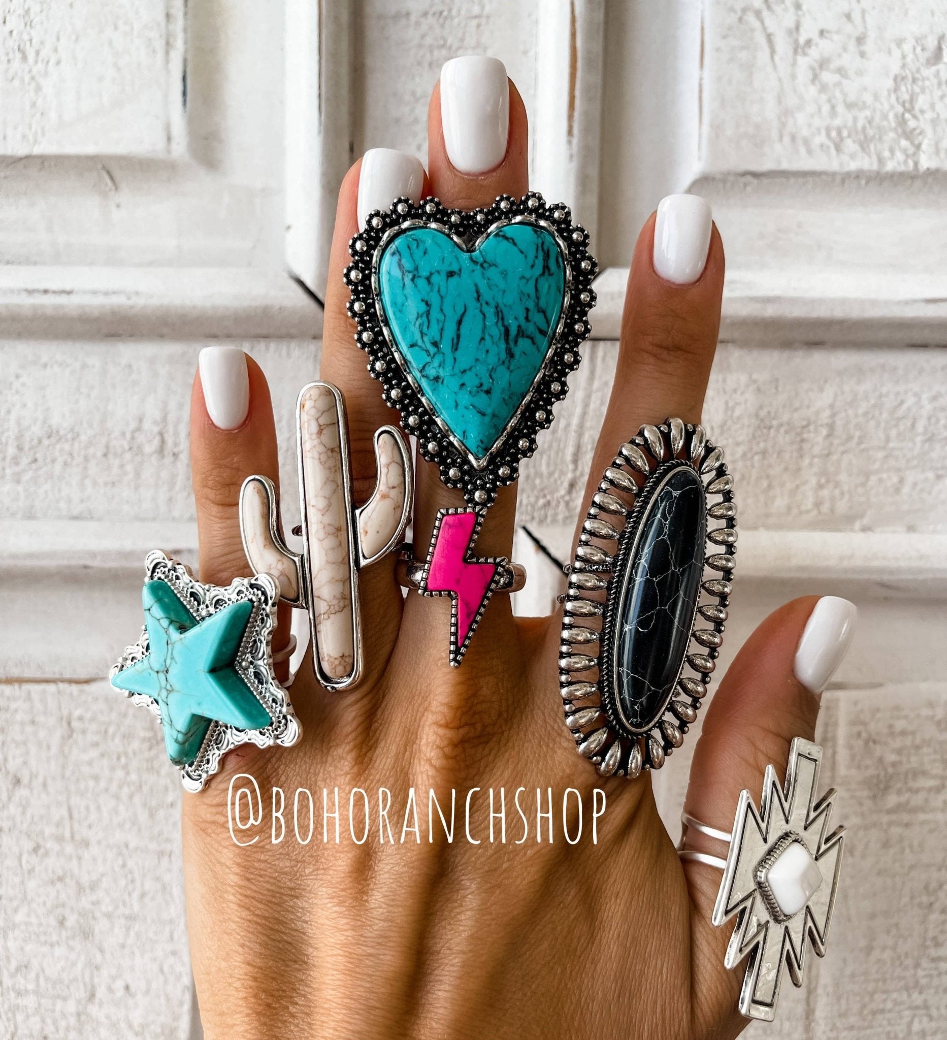 Western Oversized Oval Stone Ring - UnLaced Boutique