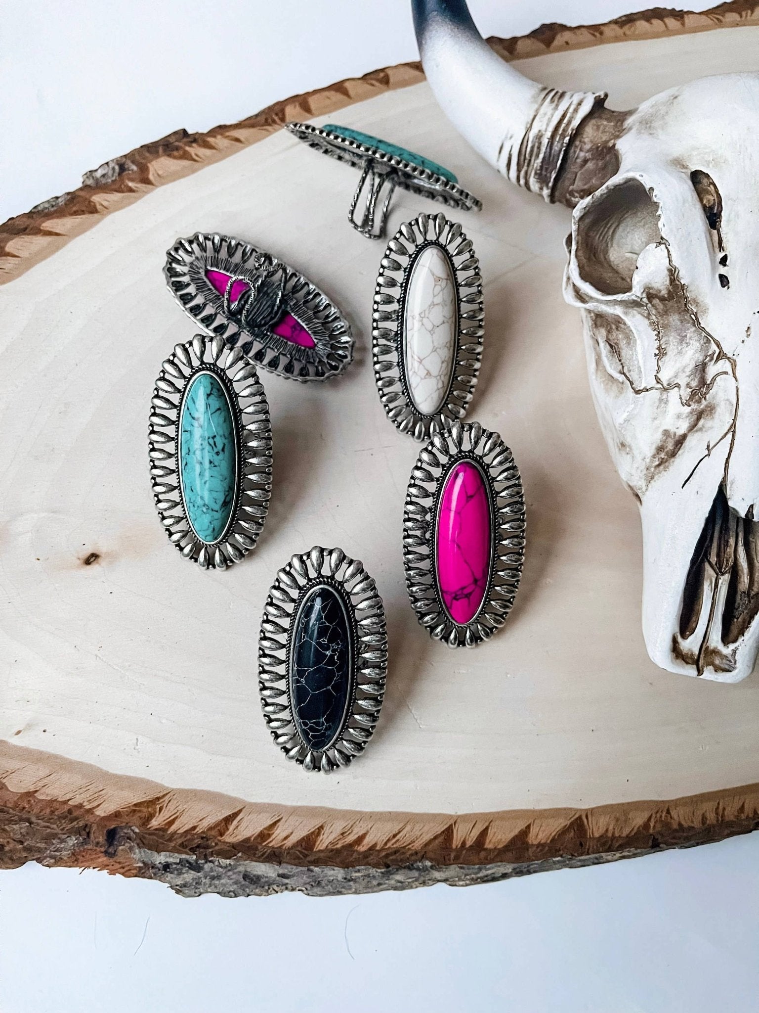 Western Oversized Oval Stone Ring - UnLaced Boutique