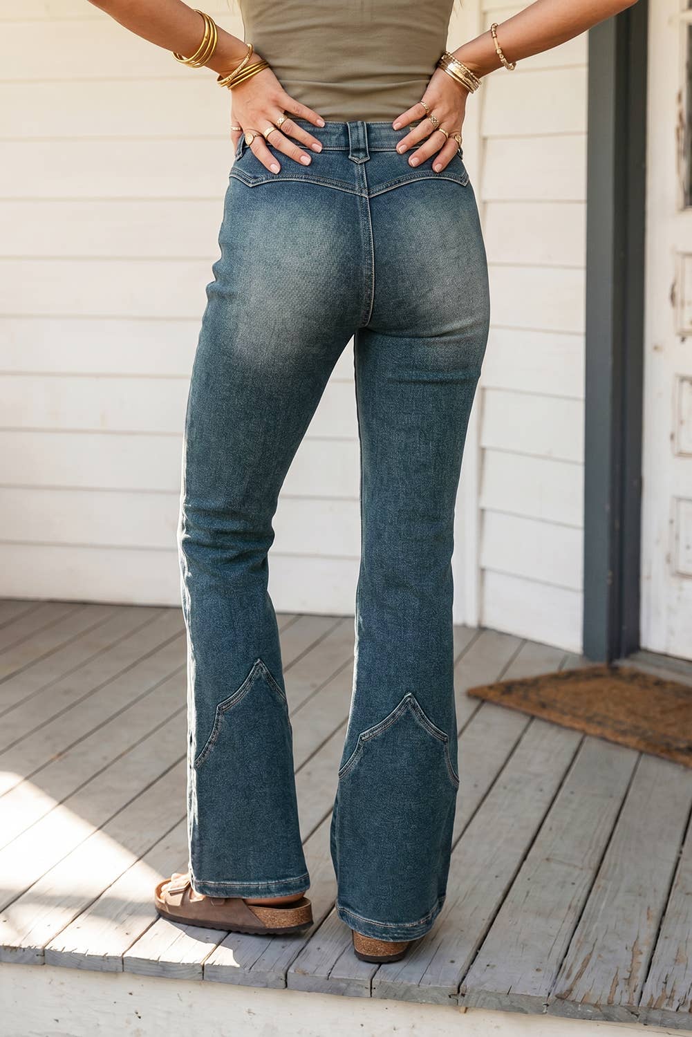 Western Pocket Flare Leg Jeans - UnLaced Boutique