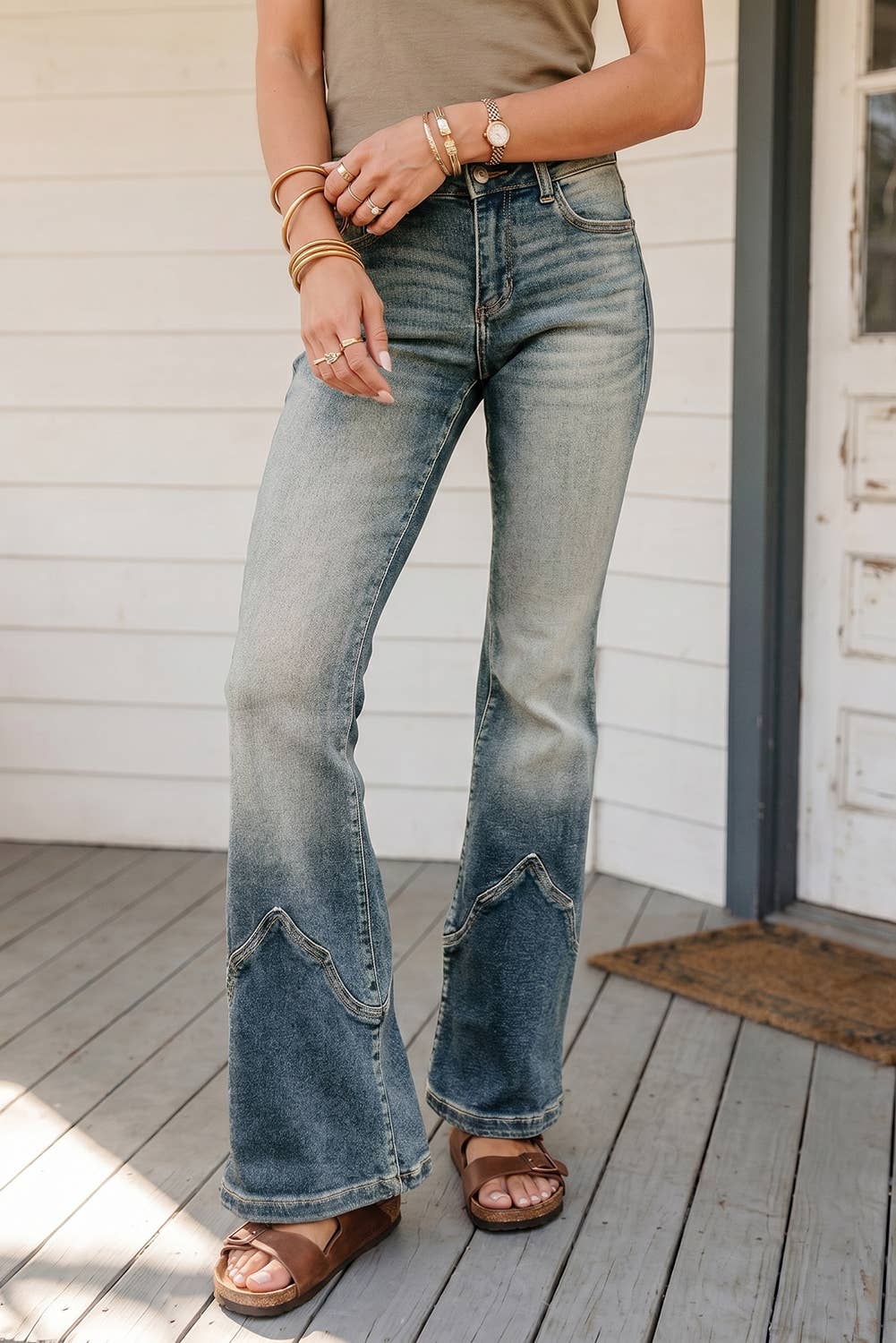Western Pocket Flare Leg Jeans - UnLaced Boutique
