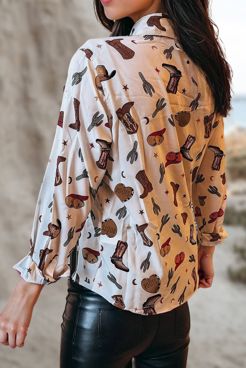 Western Printed Long Sleeve Shirt - UnLaced Boutique