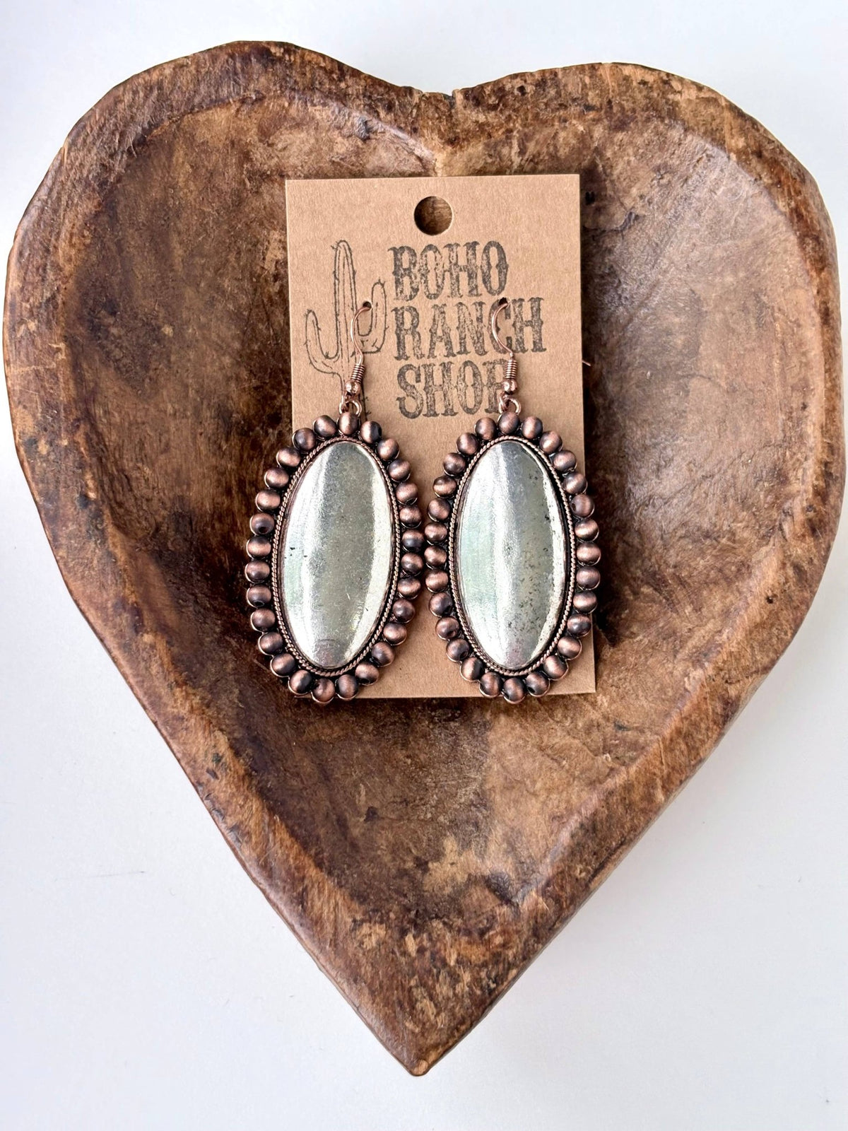 Western Style Navajo Pearl Vintage Oval Dangle Earrings - Silver - UnLaced Boutique