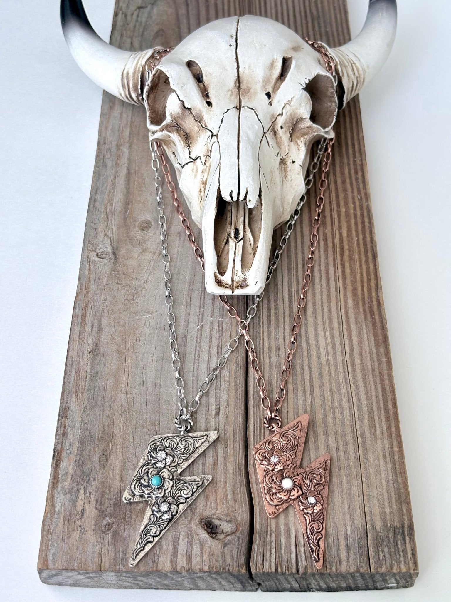 Western Style Rodeo, Lightning Turquoise Pendant Necklace - UnLaced Boutique