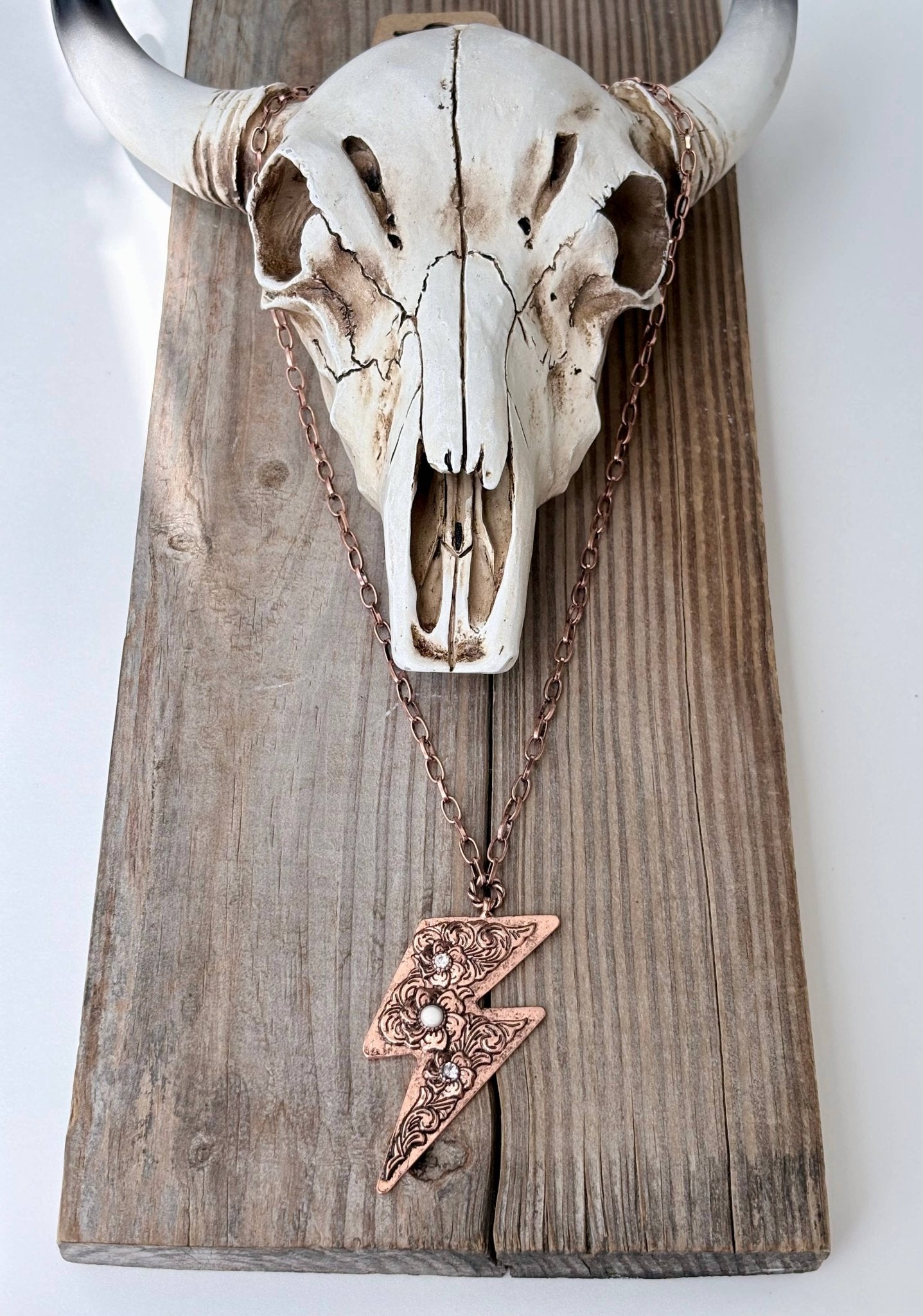 Western Style Rodeo, Lightning Turquoise Pendant Necklace - UnLaced Boutique
