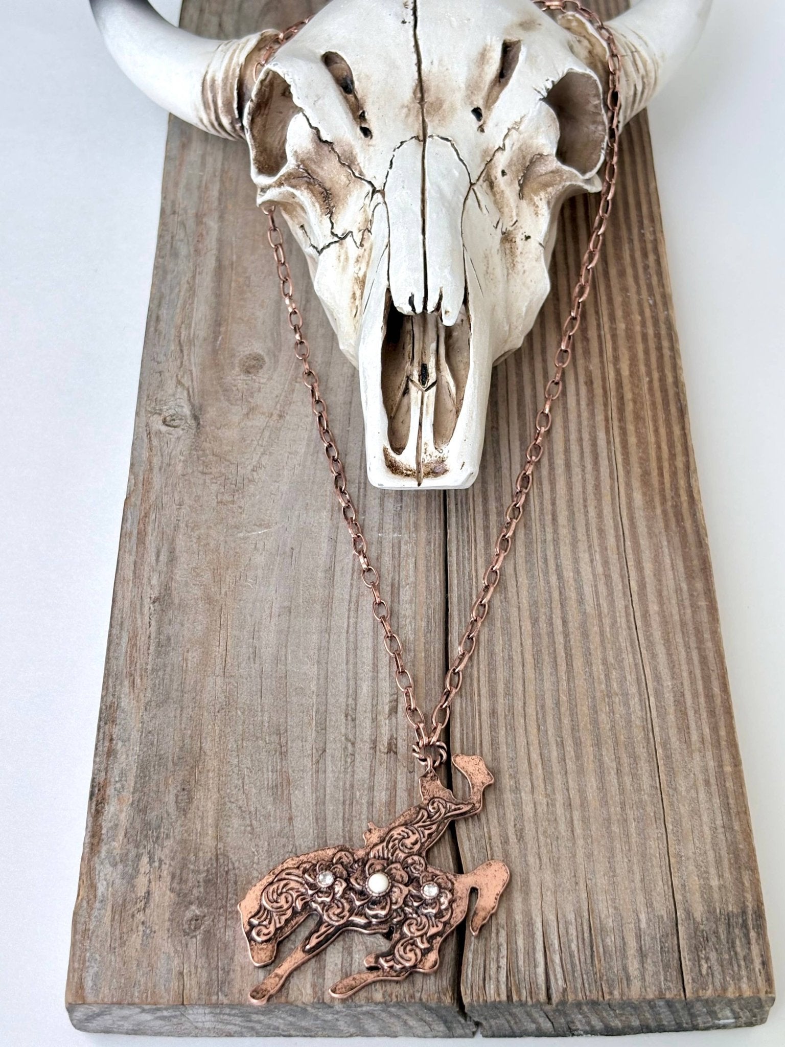 Western Style Rodeo, Lightning Turquoise Pendant Necklace - UnLaced Boutique