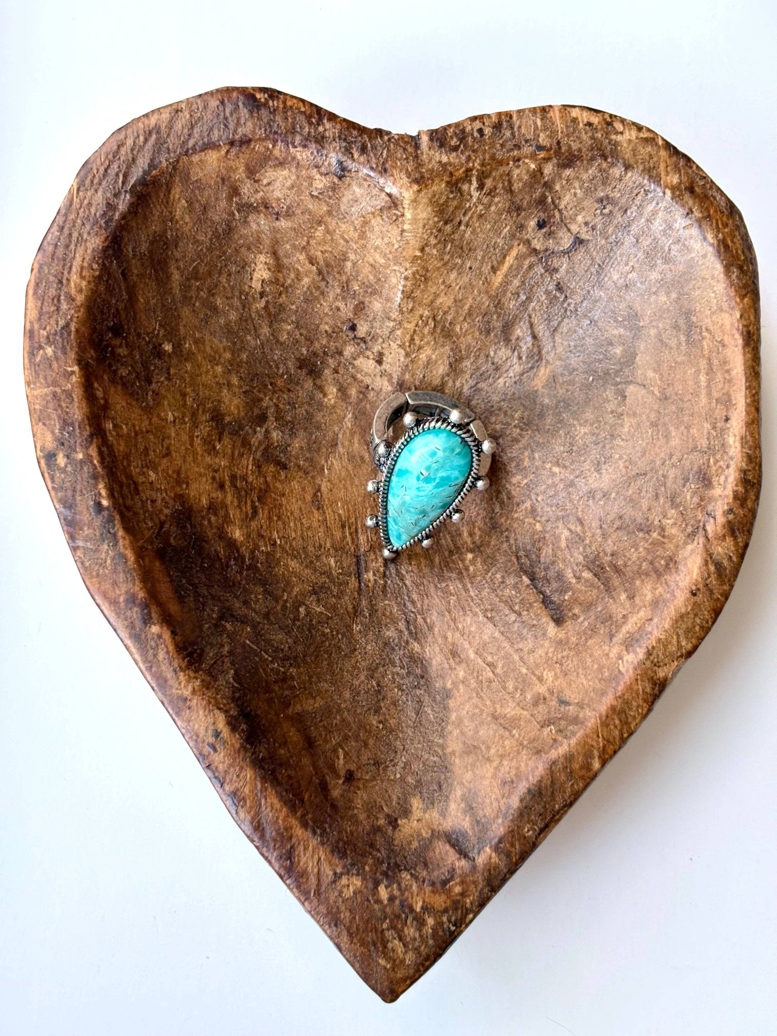 Western Style Teardrop Turquoise Stone Stretch Ring - UnLaced Boutique