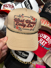 What Would Dolly Do Trucker | Dolly Parton | Western Hats - Khaki Foam - UnLaced Boutique
