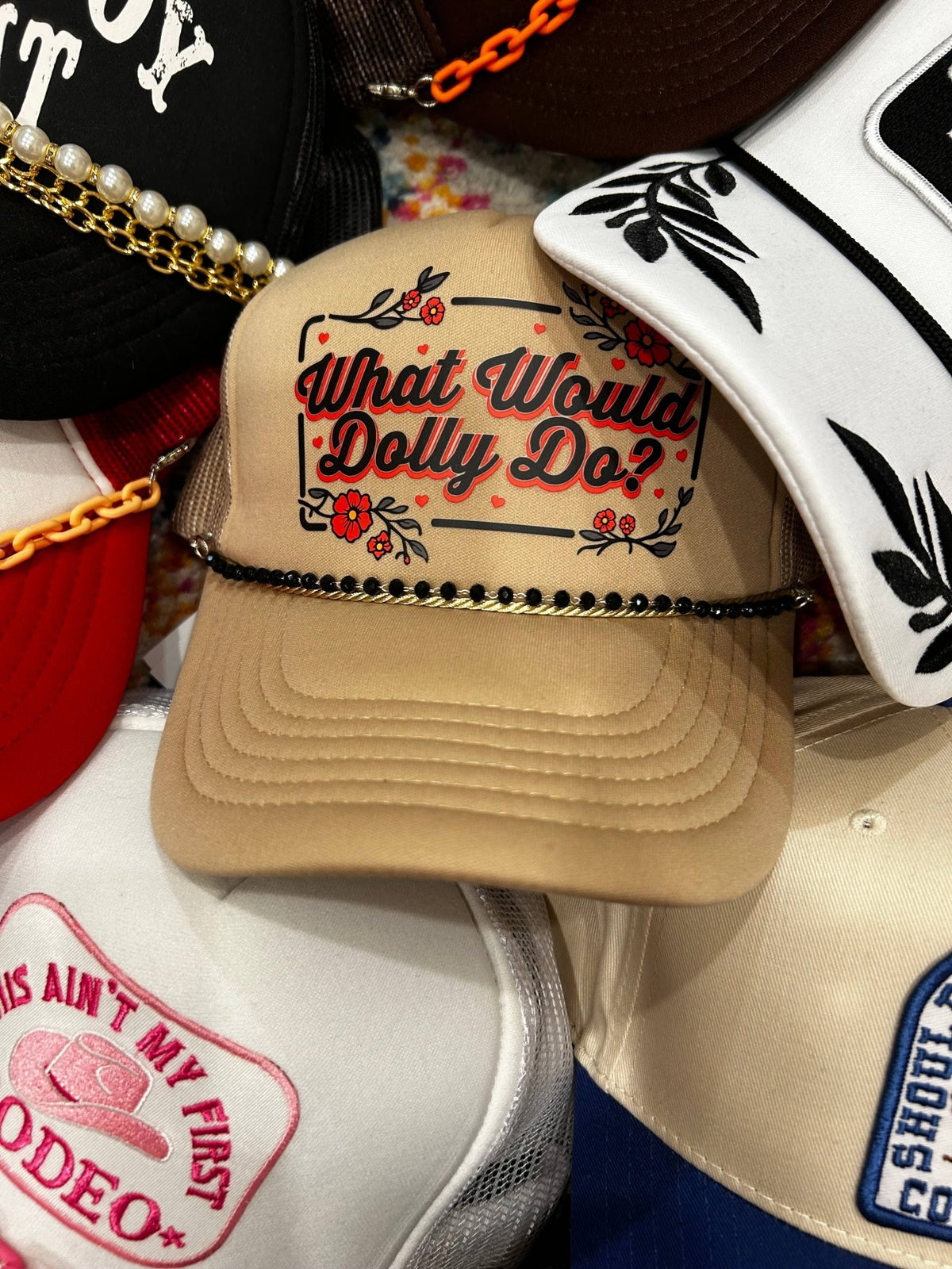 What Would Dolly Do Trucker | Dolly Parton | Western Hats - White/Black Foam - UnLaced Boutique