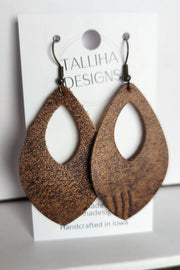 Whiskey Genuine Leather Boho Western Petal Earrings - UnLaced Boutique