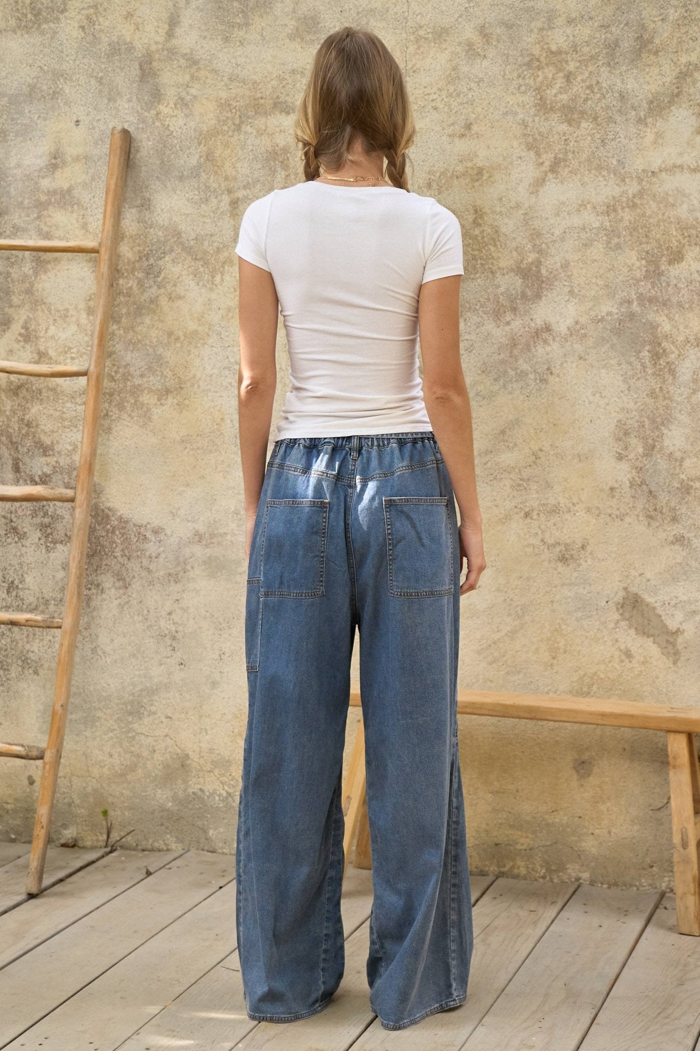 WIDE LEG LIGHTWEIGHT DENIM PANTS - UnLaced Boutique