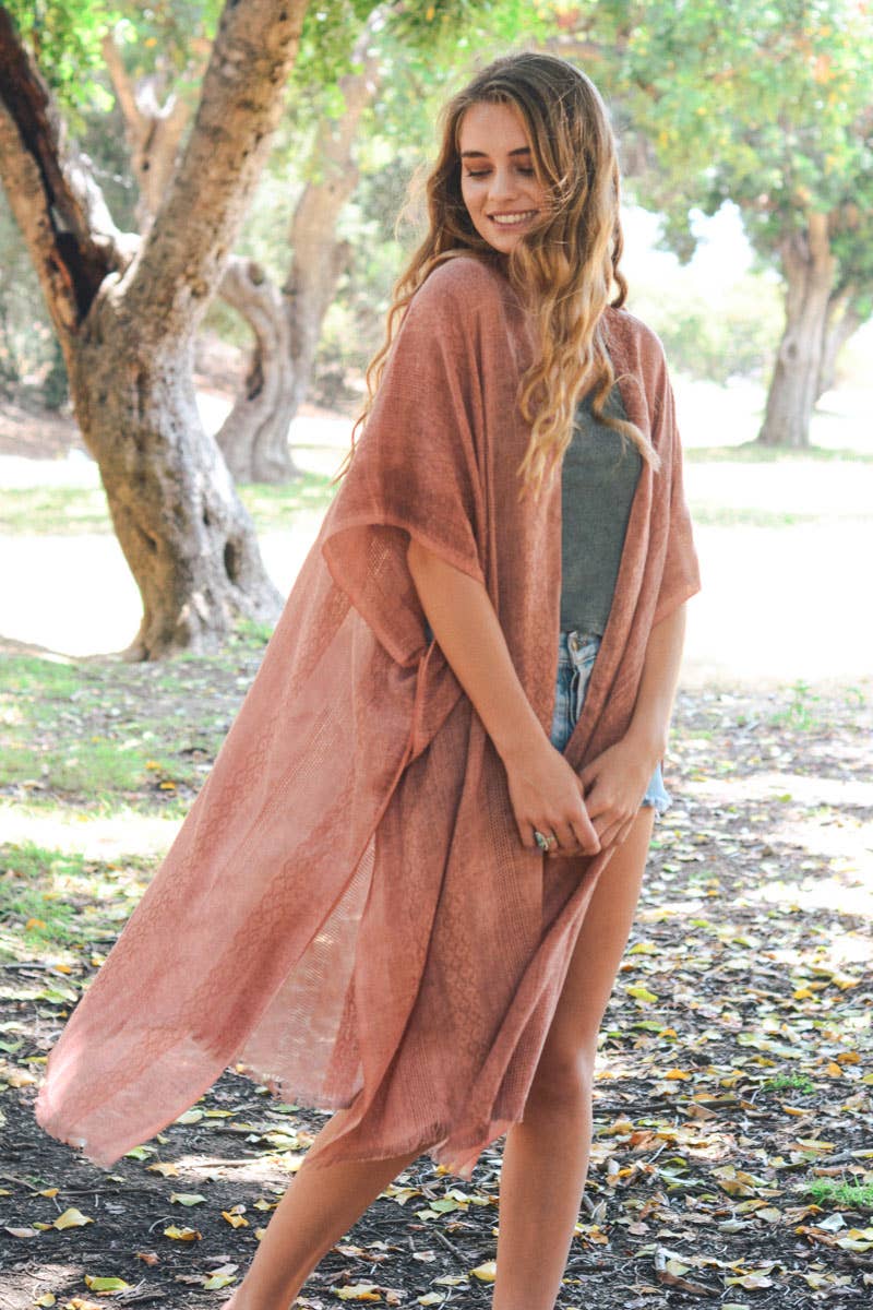 Woven Longline Tribal Kimono - Colorblock Design - UnLaced Boutique