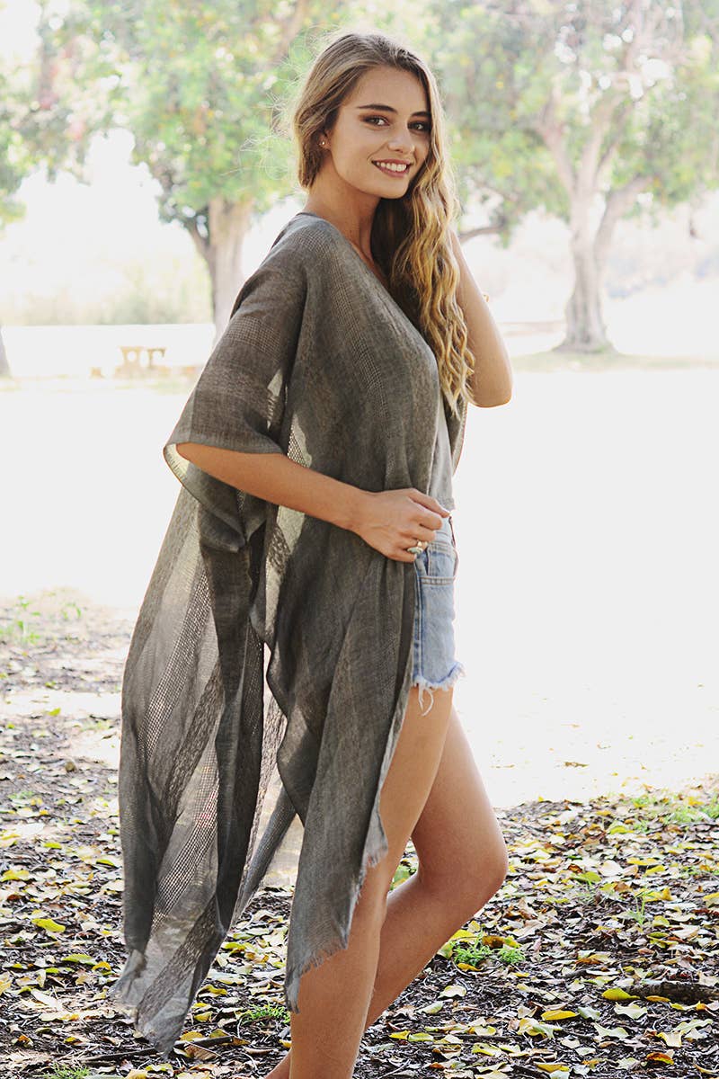 Woven Longline Tribal Kimono - Colorblock Design - UnLaced Boutique