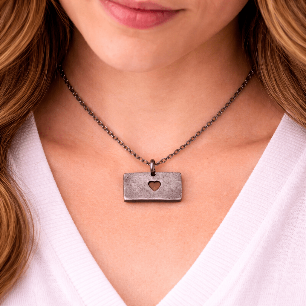 Wyoming Home State Pewter Necklace with Heart - UnLaced Boutique